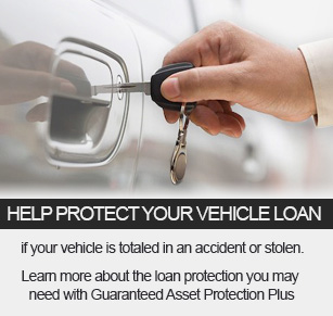 Help protect your vehicle loan with Guaranteed Asset Protection Plus in the event your vehicle is totaled in an accident or stolen